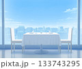 景色の見えるレストラン　背景イラスト 133743295