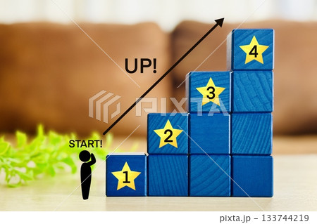 評価や成績アップのイメージとスター 133744219