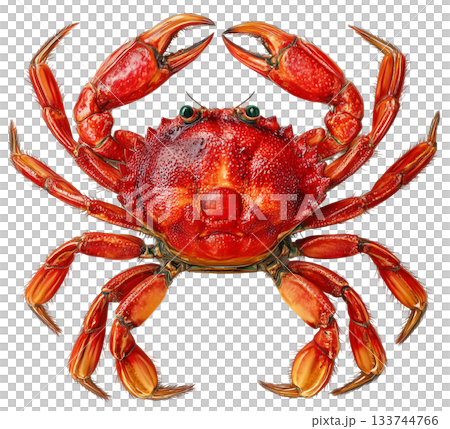 Crab boiled isolated on white background PNG transparent clipart. Crab boiled isolated on white background PNG transparent clipart. 133744766