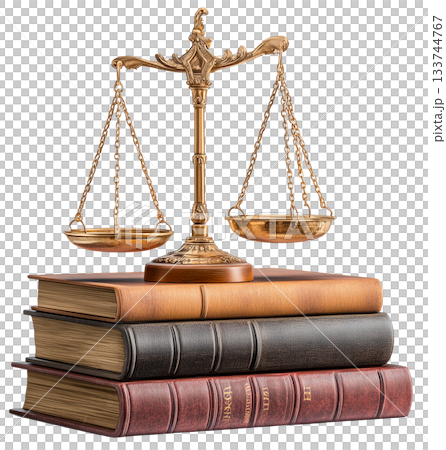 Scale of justice on top of stack book isolated on white background PNG transparent clipart. Scale of justice on top of stack book isolated on white background PNG transparent clipart. 133744767