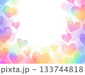 カラフルなハートの模様のイラスト背景 133744818