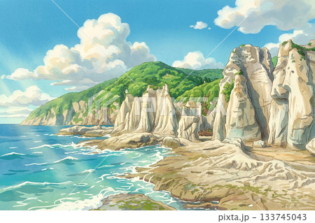 【青森県下北半島佐井村】仏ヶ浦は大小さまざまな奇岩が集まる極楽浄土の景観 133745043