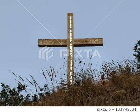 artistic memorial with reflective elements and natural textures honoring volunteer firefighters 133745331