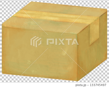 Illustration of a closed cardboard box 133745497