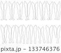 女性レッグモデル輪郭イラスト集2-17前。下半身の様々なポーズの輪郭イラストのセット。 133746376