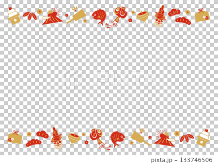 新年幸運符上下框 新年幸運符上下框 133746506