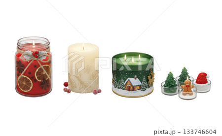 クリスマスキャンドルコレクション(背景透過) クリスマスキャンドルコレクション(背景透過) 133746604