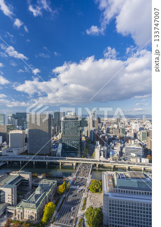 大阪　淀屋橋の高層ビルから望む中之島周辺の都市風景 133747007
