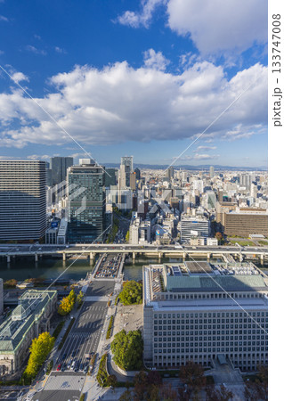 大阪　淀屋橋の高層ビルから望む中之島周辺の都市風景 133747008