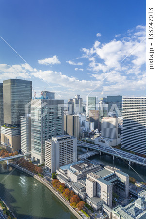 大阪 淀屋橋の高層ビルから望む中之島周辺の都市風景 大阪 淀屋橋の高層ビルから望む中之島周辺の都市風景 133747013