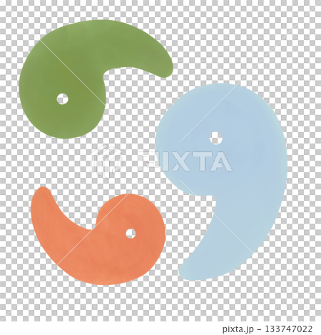 Simple magatama in three colors Simple magatama in three colors 133747022