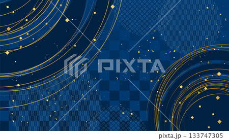 金箔の舞う背景素材　青 133747305