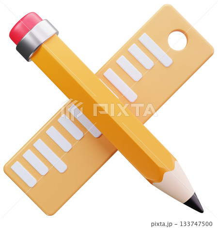 Pencil And Ruler Crossed 133747500