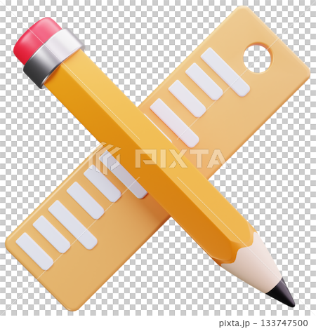 Pencil And Ruler Crossed 133747500