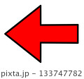 シンプルな左向きの赤い矢印 133747782