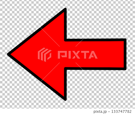 一個簡單的向左指向的紅色箭頭 一個簡單的向左指向的紅色箭頭 133747782