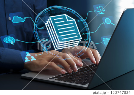 ドキュメント管理システムとインテリジェントなワークフローオートメーション。AI搭載のデジタルドキュメ ドキュメント管理システムとインテリジェントなワークフローオートメーション。AI搭載のデジタルドキュメ 133747824