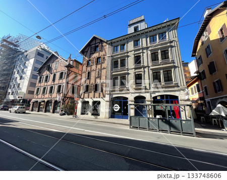Street view in the historic center, Geneva, Switzerland Street view in the historic center, Geneva, Switzerland 133748606