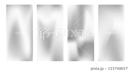 Silver mirror gradient. Luxury metallic phone bg. Platinum shine backdrop with velvet steel texture. Vector illustration 133748657