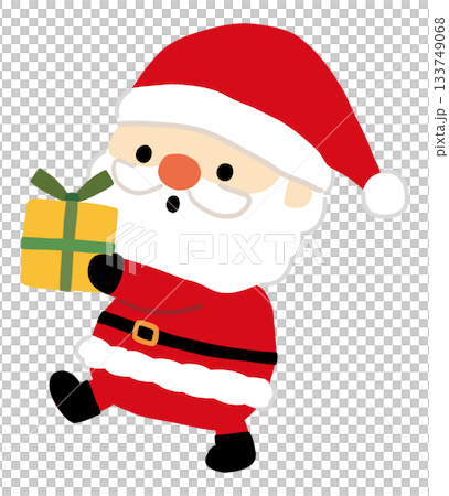 Illustration of a cute Santa Claus carrying presents 133749068