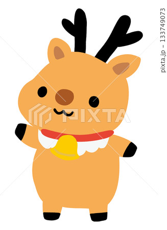 かわいいクリスマスのトナカイのイラスト 133749073