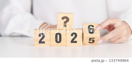 2025 to 2026 New year with questions mark. FAQ, frequency asked questions, Answer, Q and A, Information, Communication and interrogation Concepts 133749964