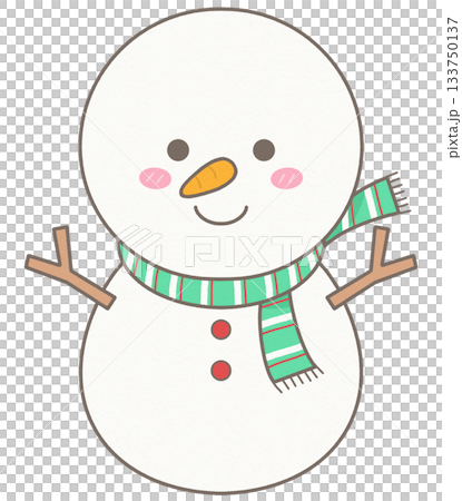 Cute Christmas Sweet Snowman Character 133750137