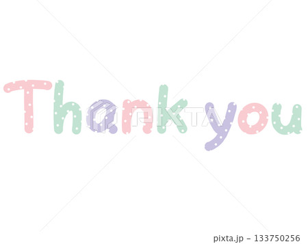 Thank you・パステルカラー手書き文字 133750256