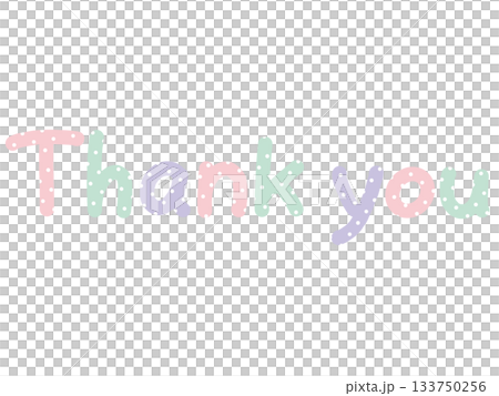 Thank you・パステルカラー手書き文字 133750256
