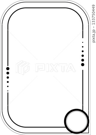 サイバーパンク風シンプル線画フレームイラスト素材 サイバーパンク風シンプル線画フレームイラスト素材 133750449