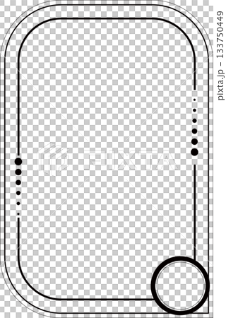 サイバーパンク風シンプル線画フレームイラスト素材 サイバーパンク風シンプル線画フレームイラスト素材 133750449