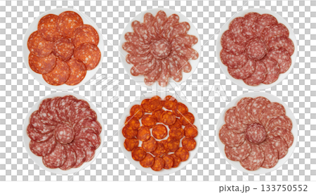 サラミプレート(背景透過) サラミプレート(背景透過) 133750552