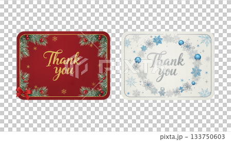 メッセージカードThank You 2種類（背景透過） 133750603