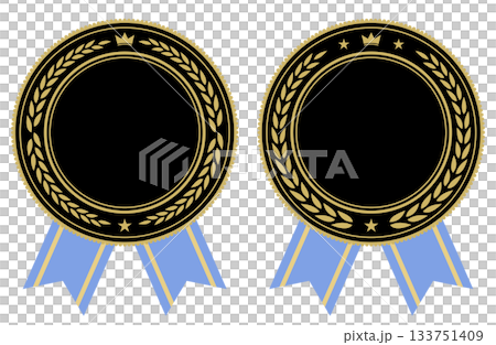 Luxurious ranking medal with ribbon, black Luxurious ranking medal with ribbon, black 133751409