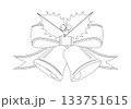 クリスマスベルの線画 133751615