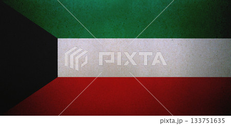 Flag of Kuwait on a paper 133751635