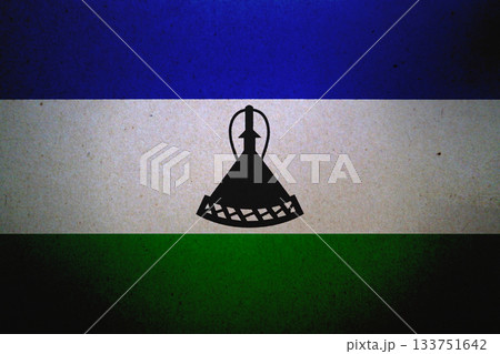 Flag of Lesotho on a paper 133751642