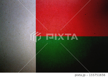 Flag of Madagascar on a paper 133751656
