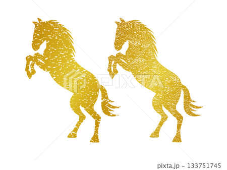2026年賀 馬のシルエットイラスト 133751745