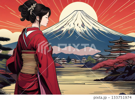 富士山 お城 江戸時代 富士山 お城 江戸時代 133751974