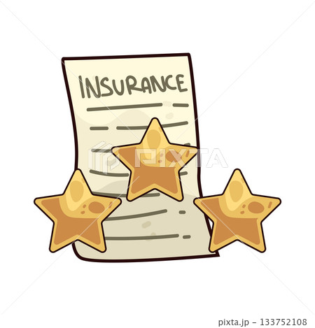 illustration of Insurance Paper with Star illustration of Insurance Paper with Star 133752108