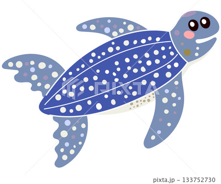 Leatherback Sea Turtle Cartoon Vector Illustration Leatherback Sea Turtle Cartoon Vector Illustration 133752730