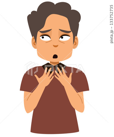 Lying Man Making Excuses Cartoon Vector Illustration 133752735