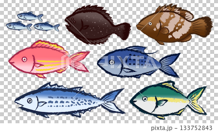 魚のセットのイラスト素材 [133752843] - PIXTA