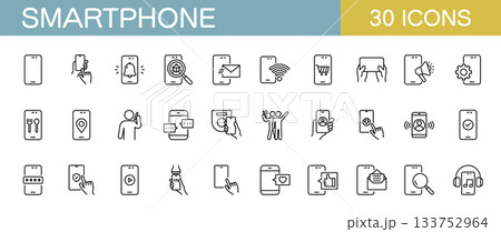 スマートフォンに関するアイコンセット 133752964