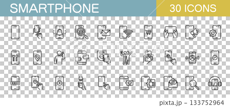 スマートフォンに関するアイコンセット 133752964