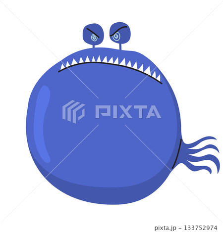 Blue Prehistoric Angry Fish Cartoon Vector Illustration Blue Prehistoric Angry Fish Cartoon Vector Illustration 133752974