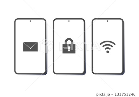 スマホとアイコンのイラスト素材 スマホとアイコンのイラスト素材 133753246
