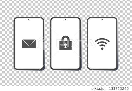 スマホとアイコンのイラスト素材 スマホとアイコンのイラスト素材 133753246