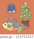 カワウソさんのクリスマス　背景あり 133753257